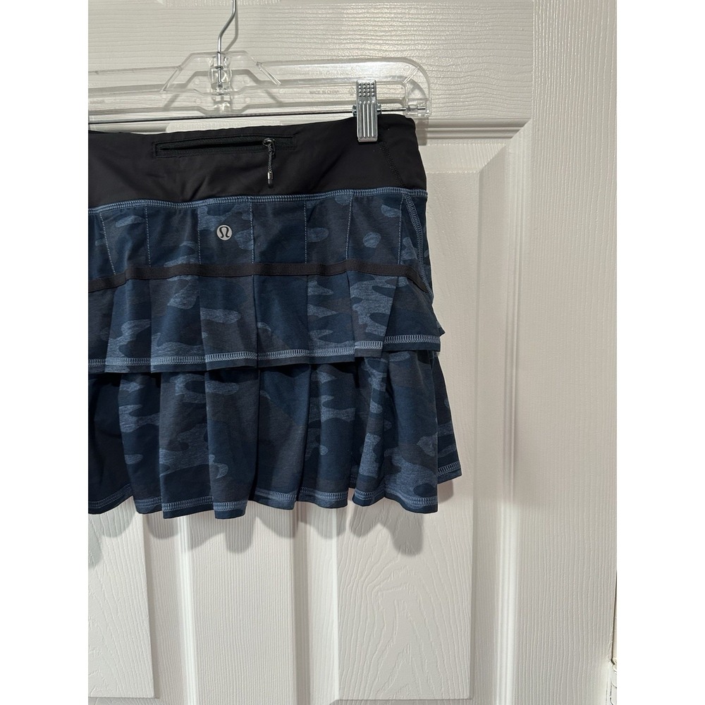Lululemon Pace Setter Skirt Heathered Texture Lotus Camo Oil Slick Blue Sz‎ 6 - Picture 3 of 7
